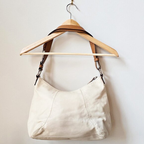 Y2K Coach Hamptons Large Ergo Soho Ivory Cream & Camel Leather Hobo Buckle Bag - Picture 16 of 16